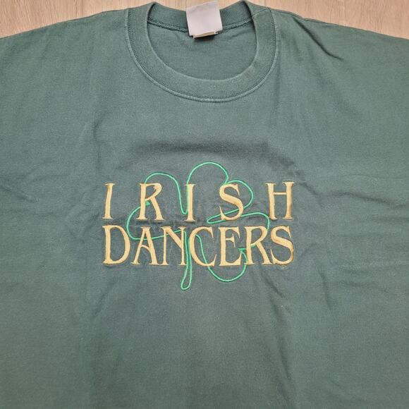 VTG 90s Irish Dancers T-Shirt XL Single Stitch Embroidered - Picture 2 of 6